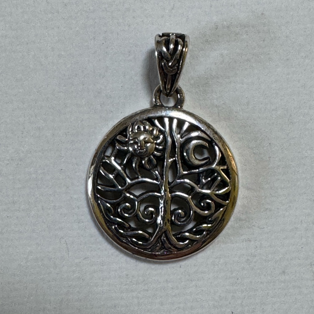 Silver Silver Sun& Moon Tree Of Life Pendant